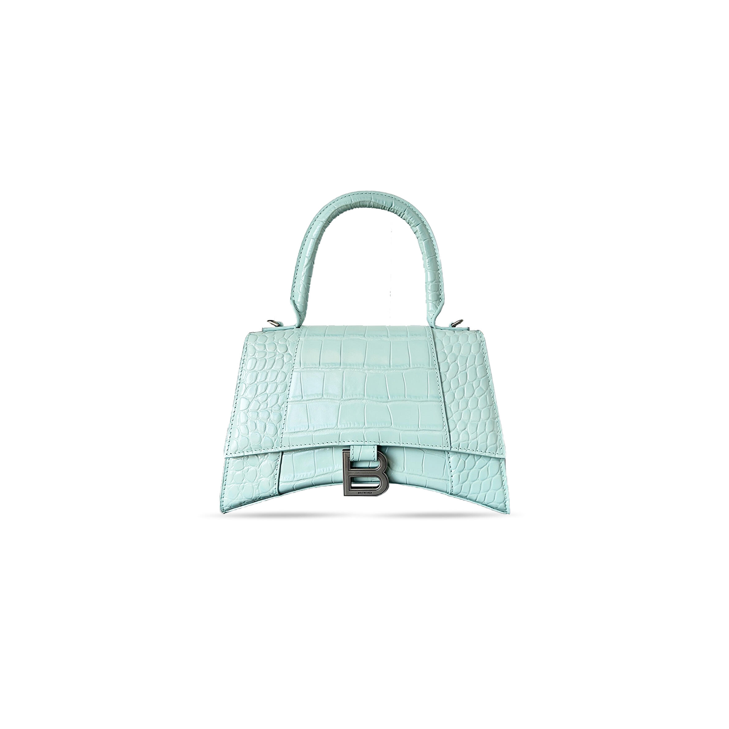 BALENCIAGA WOMEN'S HOURGLASS HANDBAG SMALL IN LAKE BLUE 5935461LV674000 (22.9*15*9.9cm)